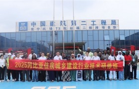 冈比亚研修班到中建二局南宁吴圩国际机场T3航站楼二标段项目观摩交流