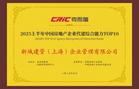 实力与品牌双优 新城建管持续收获权威奖项认可