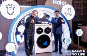 海尔三筒洗衣机泰国上市，001号用户现场交付