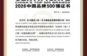 足力健老人鞋连续五年登榜中国品500强